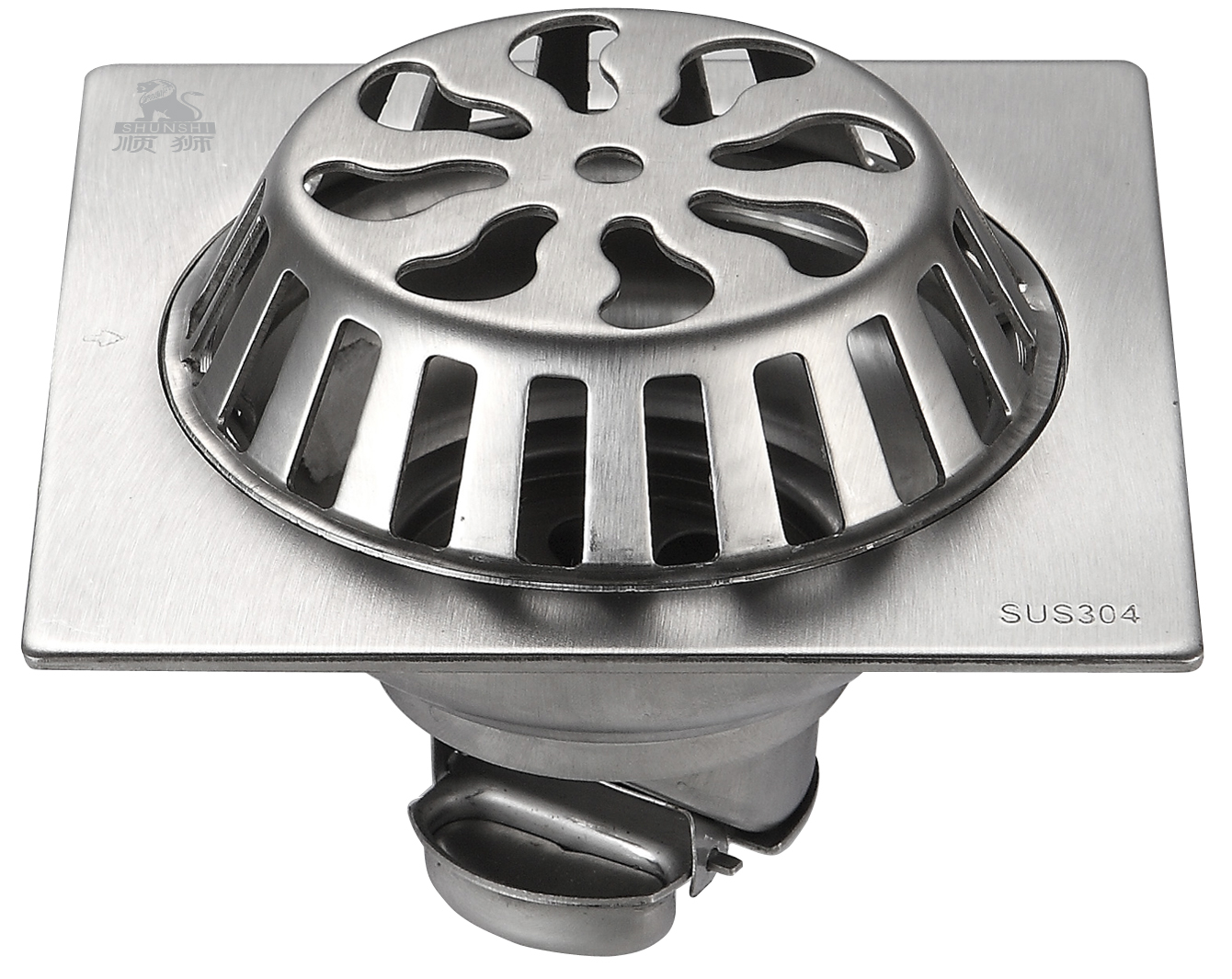志良順獅304不銹鋼花園陽臺(tái)大排量防臭地漏
